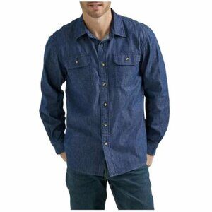 NWT Wrangler Relaxed Fit Men's Long Sleeve Epic Soft Woven Shirt Size Medium